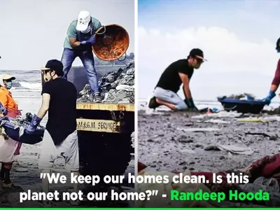 In Midst Of Heavy Rains & Pandemic, Randeep Hooda Continues To Clean Beaches & Save The Planet