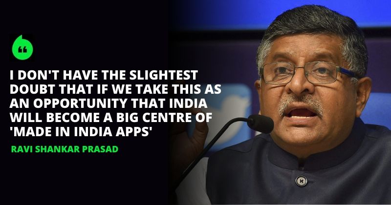 IT Minister Ravi Shankar Prasad Urges Startups To Make Indian Apps ...