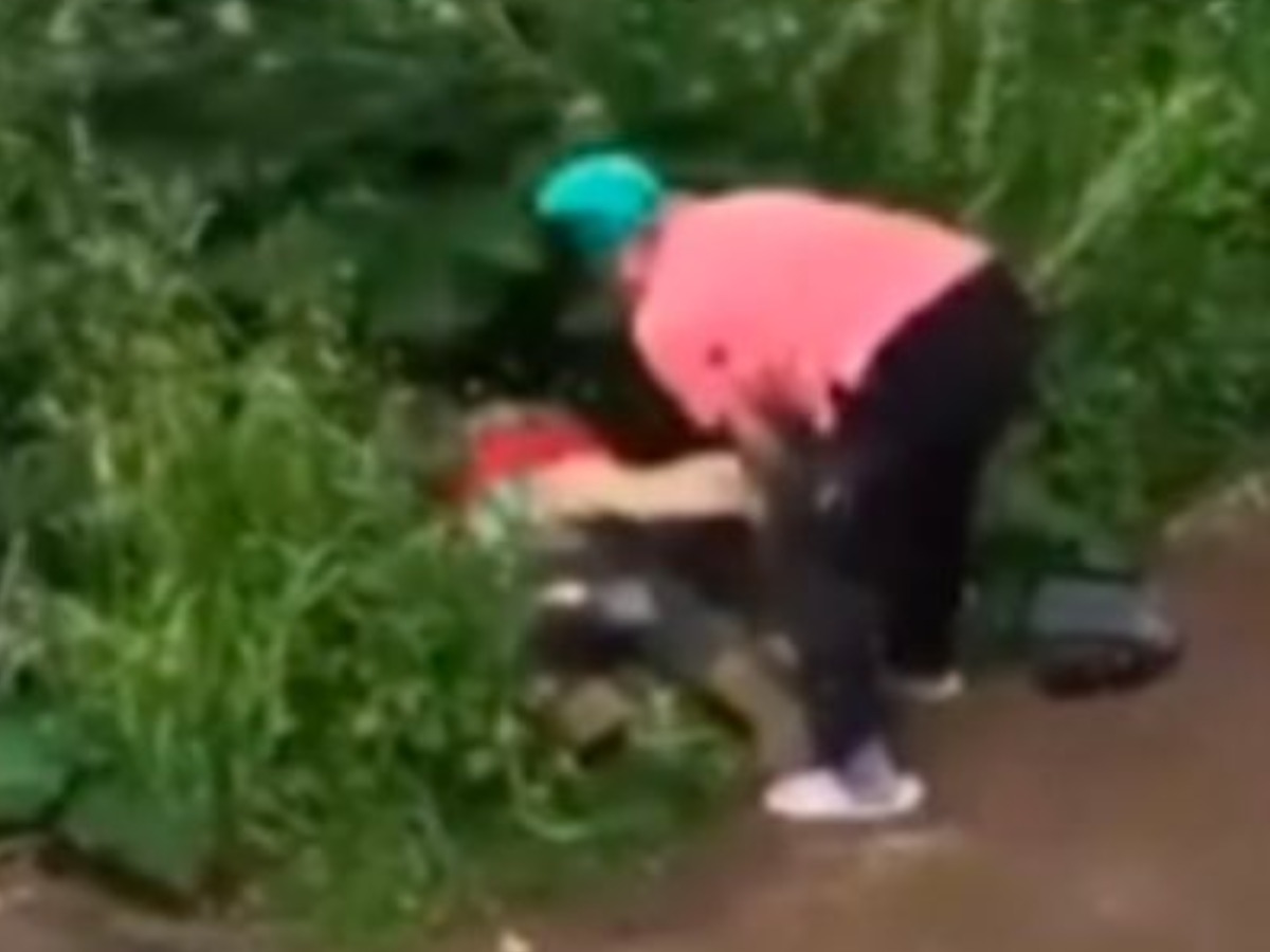 Woman Spanks Couple Having Sex In Bushes image