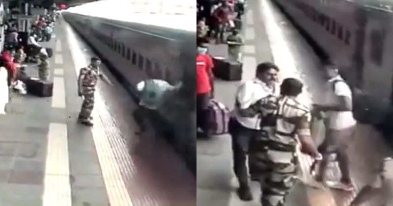 RPF Saves Life Of Man Who Slipped While Deboarding