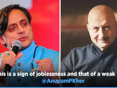 Shashi Tharoor And Anupam Kher Engage In A War Of Words Over 8-Year-Old Tweet On Patriotism