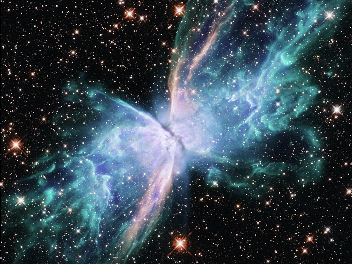 camera on a nebula exploding