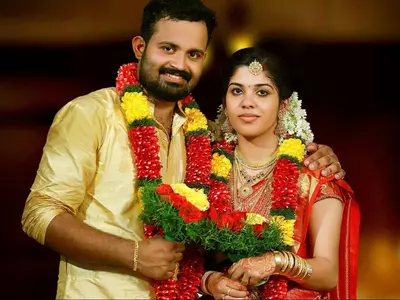 Nithin Chandran with his wife