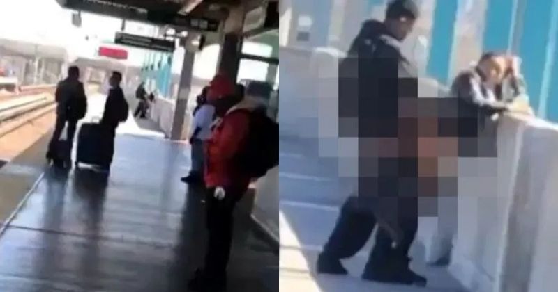 Viral Video Brazen Couple Filmed Doing It In Broad Day Light On A Train Station