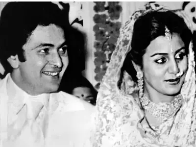 Rishi Kapoor and Neetu Kapoor's wedding photo.