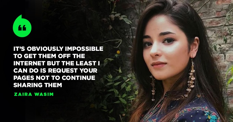 Zaira Wasim Requests Fans To Take Down Her Pics, Says She's Starting A ...