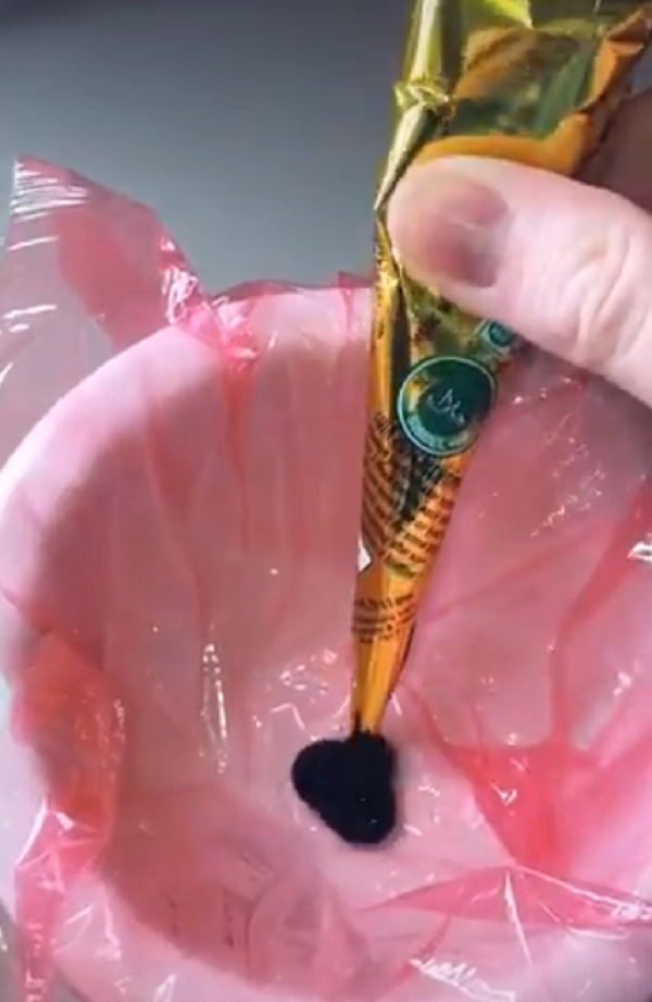 Beauty Blogger Applies Henna On Lips