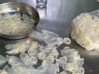 Used condoms recycled to be resold as new, as reported by a local television channel in Vietnam