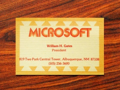microsoft visiting card