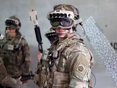 Soldiers don the prototype of the Army’s Integrated Visual Augmentation System (IVAS)