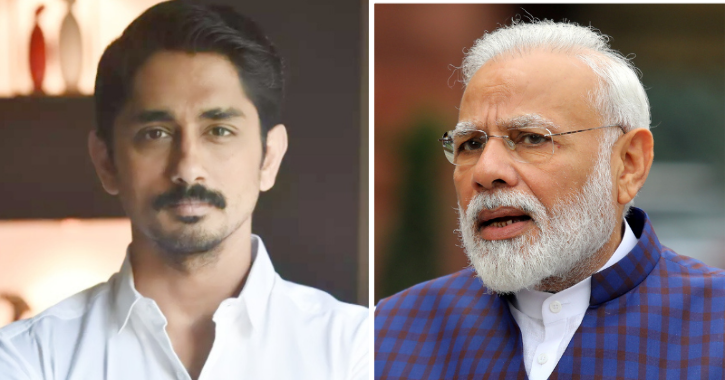 Actor Siddharth tells PM Modi that BJP members have leaked his phone number and he is getting threats.