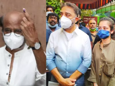 Tamil Nadu Elections 2021:  Rajnikanth, Kamal Haasan, Ajith, & Others Reach To Cast Their Votes