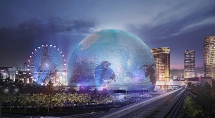 Las Vegas lights up with dome billed as world's largest video screen, Las  Vegas