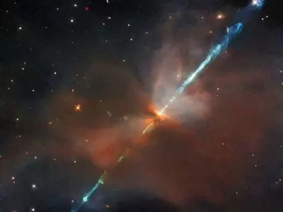 Hubble Telescope Captures Cosmic Sword Piercing Through A Star's Heart