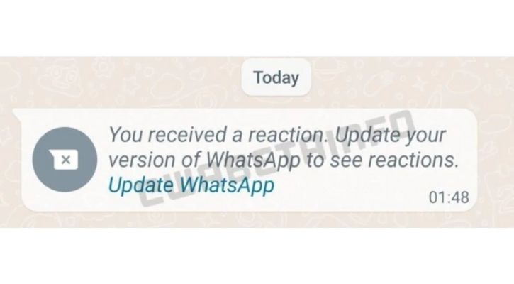 whatsapp message reaction