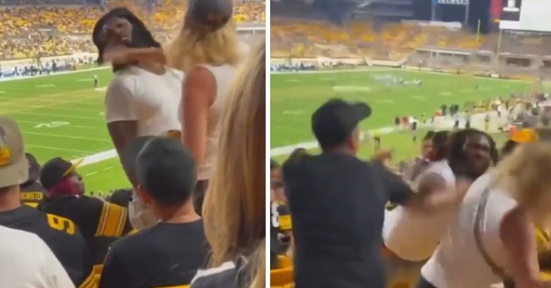 Wild Brawl Erupts At Football Game In The Us After Woman Slaps Man In Face 