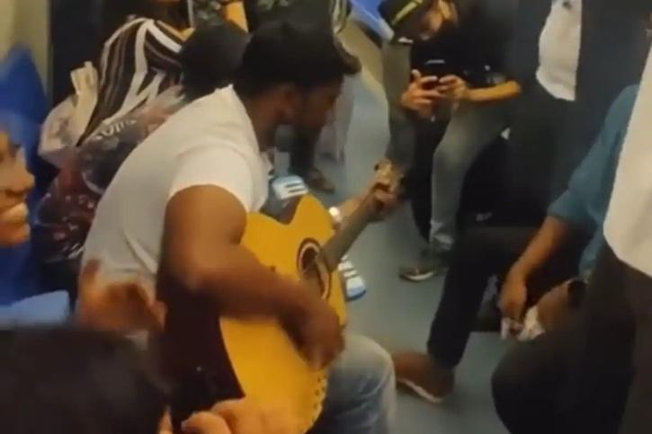 Passengers singing in Chennai Metro