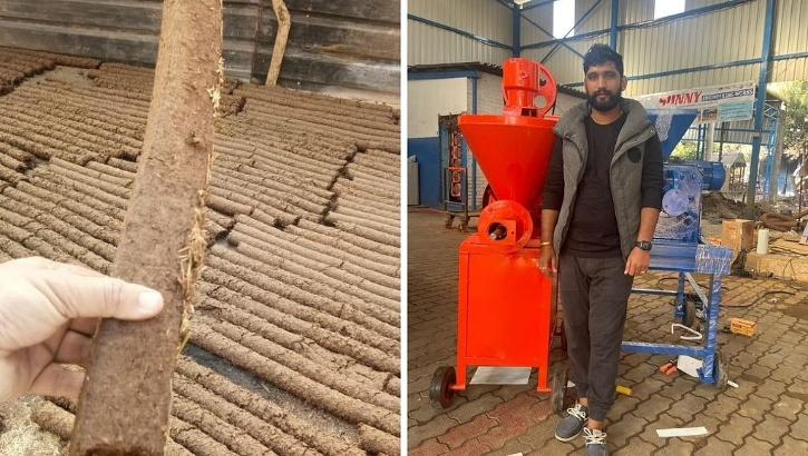 kartik pal punjab engineer designed a machine that converts cow dung into wood