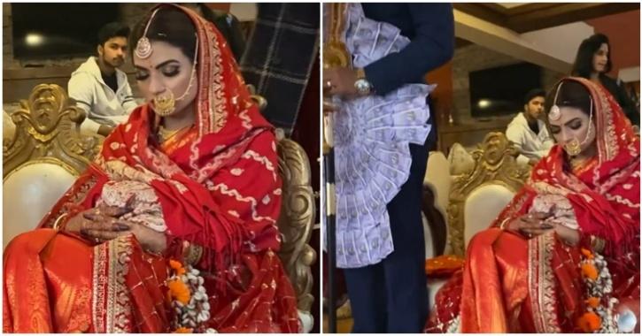 bride dozes off during wedding rituals video viral 
