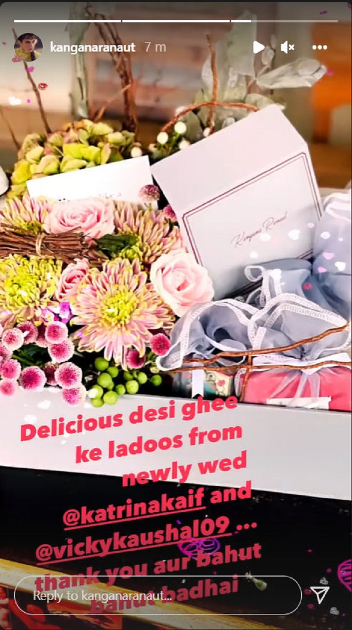 Kangana Ranaut gets wedding gift hamper from Vicky Kaushal and Katrina Kaif.