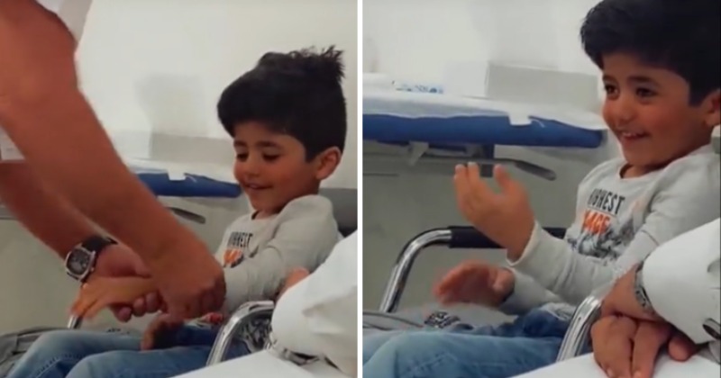 Little Kid Gets Prosthetic Arm Fitted