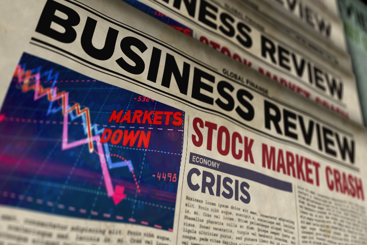 newspaper headline stock market crash
