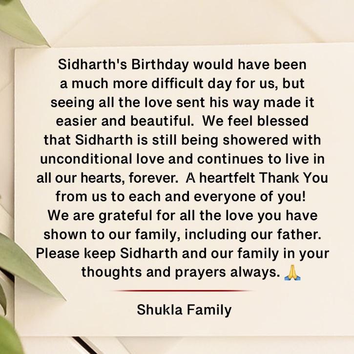 Statement Sidharth Shukla