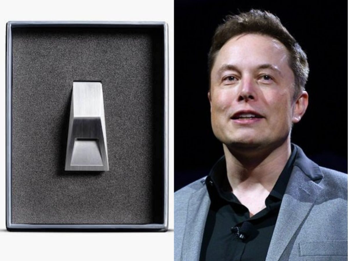 elon musk showed off 50 tesla cyberwhistle shaped just like cybertruck