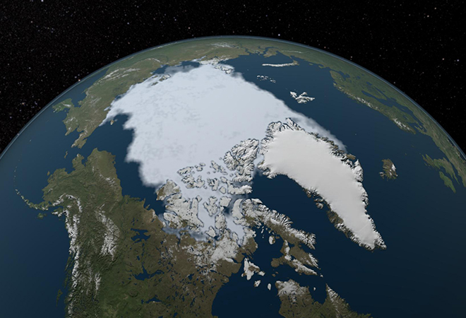 Summer sea ice in the Arctic (1984 - 2012)