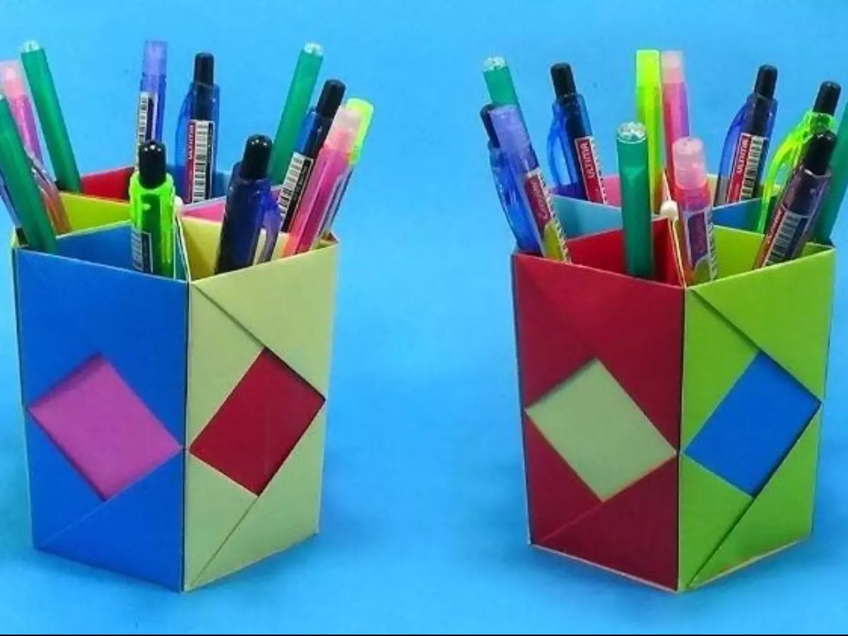 Desk Organizers - Origami Paper Cup Pencil Holder - Office
