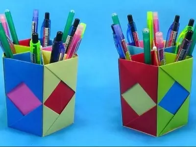 Build A Cute Origami Pencil Holder