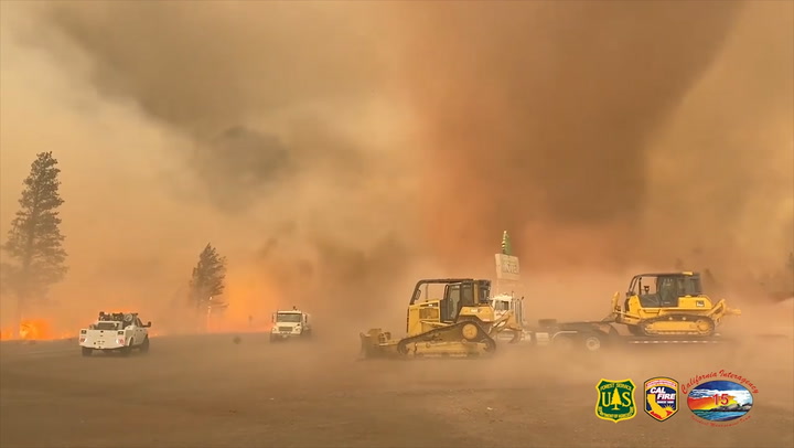 Powerful 'Fire Tornado In California As As Wildfires Spread