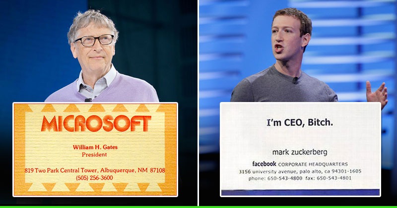 15 Business Cards Of Biggest Tech Legends