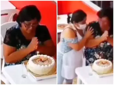 Woman celebrating Birthday alone