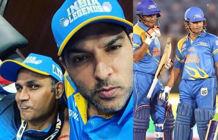 Virender Sehwag Sachin Tendulkar And Yuvraj Singh Turn Back The Clock For India Legends 3961