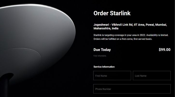 Elon Musk’s Starlink Satellite Internet India Sign Up Pre-Order For Rs