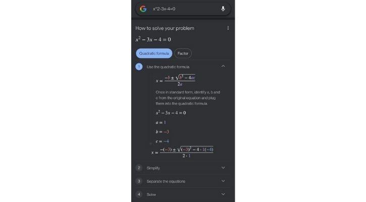 how to solve math question on google