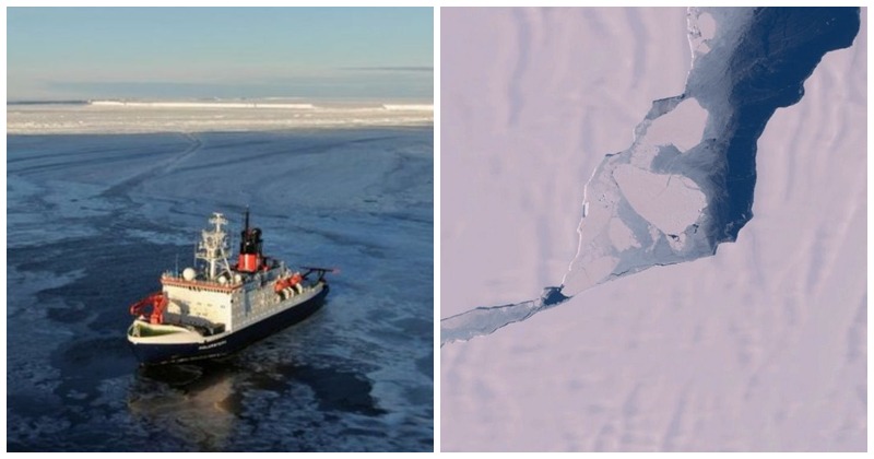 German Ship Remarkably Squeezes Through Mega-Iceberg Channel In Antarctica