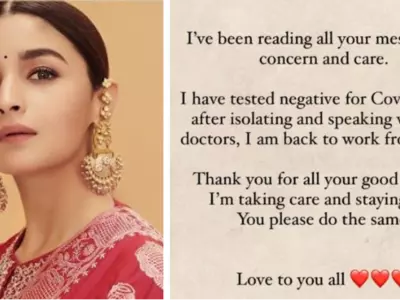 Alia Bhatt Tests Negative For COVID-19 After Ranbir Kapoor Tests Positive, Says She Is Back To Work