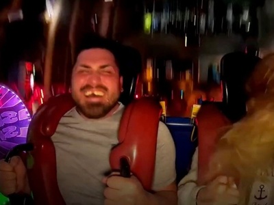 Man Hilariously Loses Fake Tooth During Slingshot Ride