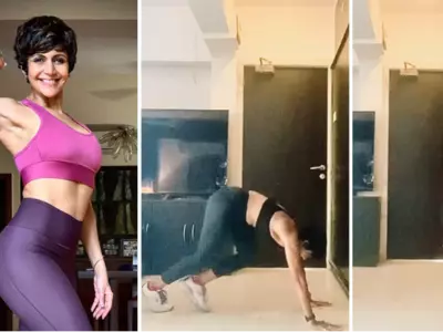 49-Year-Old Mandira Bedi Effortlessly Pulls Off Headstand In A Row And Fans Are Awestruck