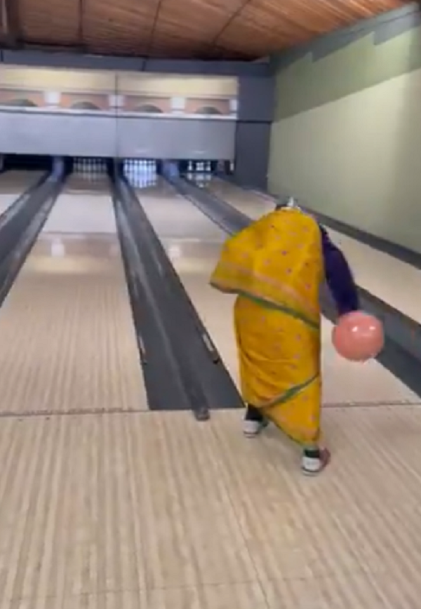 Watch Grandmother Bowling And Hitting A Strike