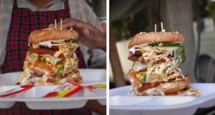 Burger smothered in gold 