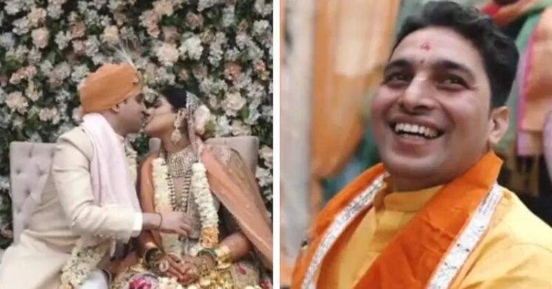 Desi Bride And Groom Kiss On Dad’s Request With Help From Priest In 