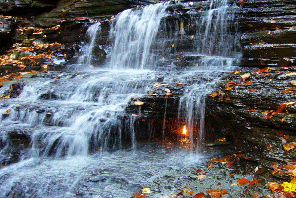 Eternal Flame Falls, New York, Upstate, NY, USA, Travel, Unique