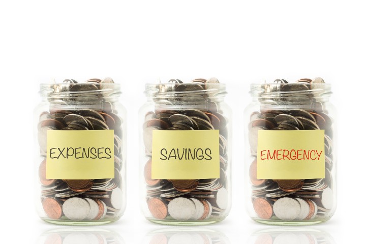 jar of saving expenses and emergency