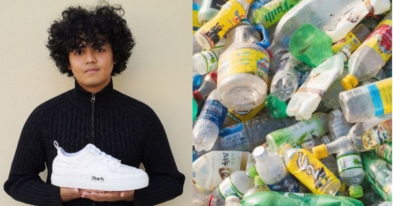 Shoes made cheap from plastic waste