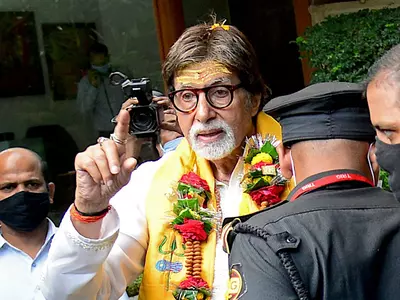 Amitabh Bachchan meets fans on his birthday.