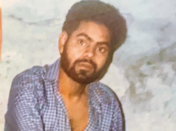 A photo of young Sanjay Mishra.