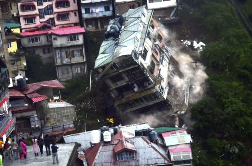 8-storey Building Collapses In Shimla Due To Massive Landslide, Visuals Go  Viral